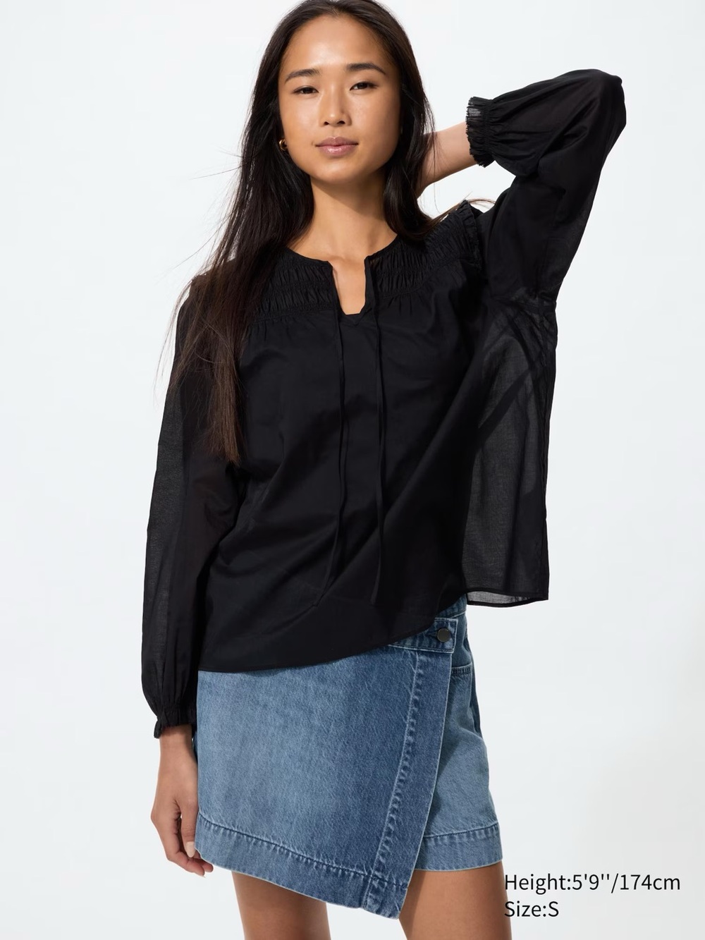 Drapey Denim Skort